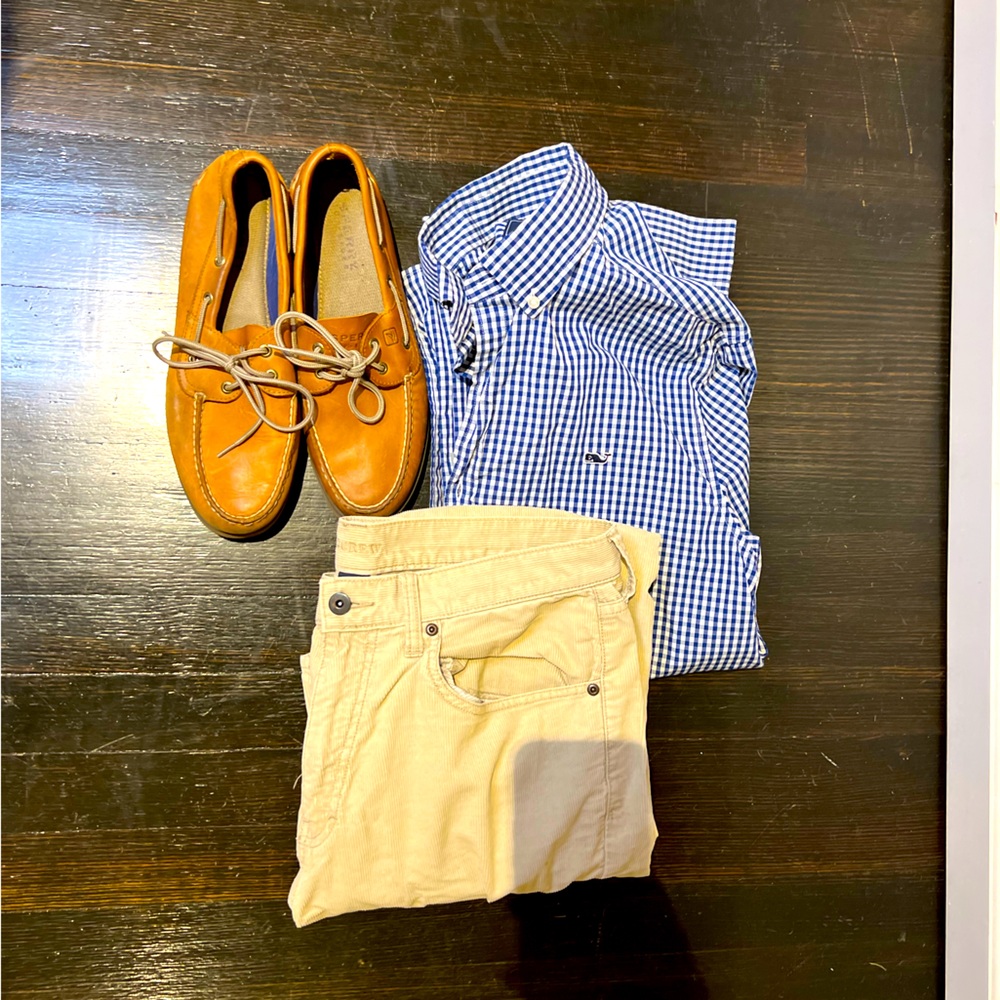 Vineyard Vines, J Crew and Sperry Combo Men's Outfit